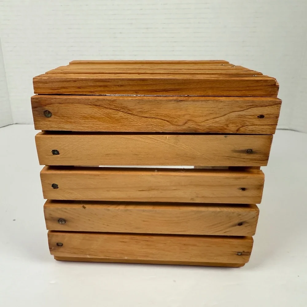 Vintage hand painted ballerinas B. Sylvia Wooden Crate caddy box Planter 1997